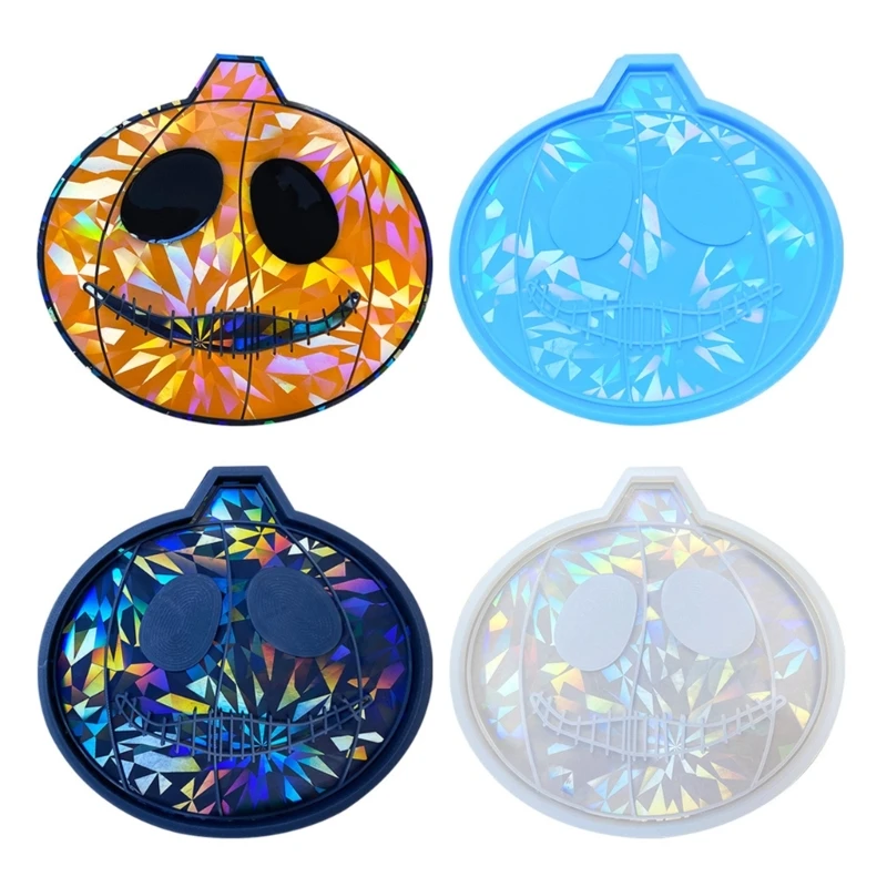 

Halloween Pumpkin Resin Molds Wall Door Hanging Pendant Silicone Mold Earrings Doorplate Keychain Ornaments