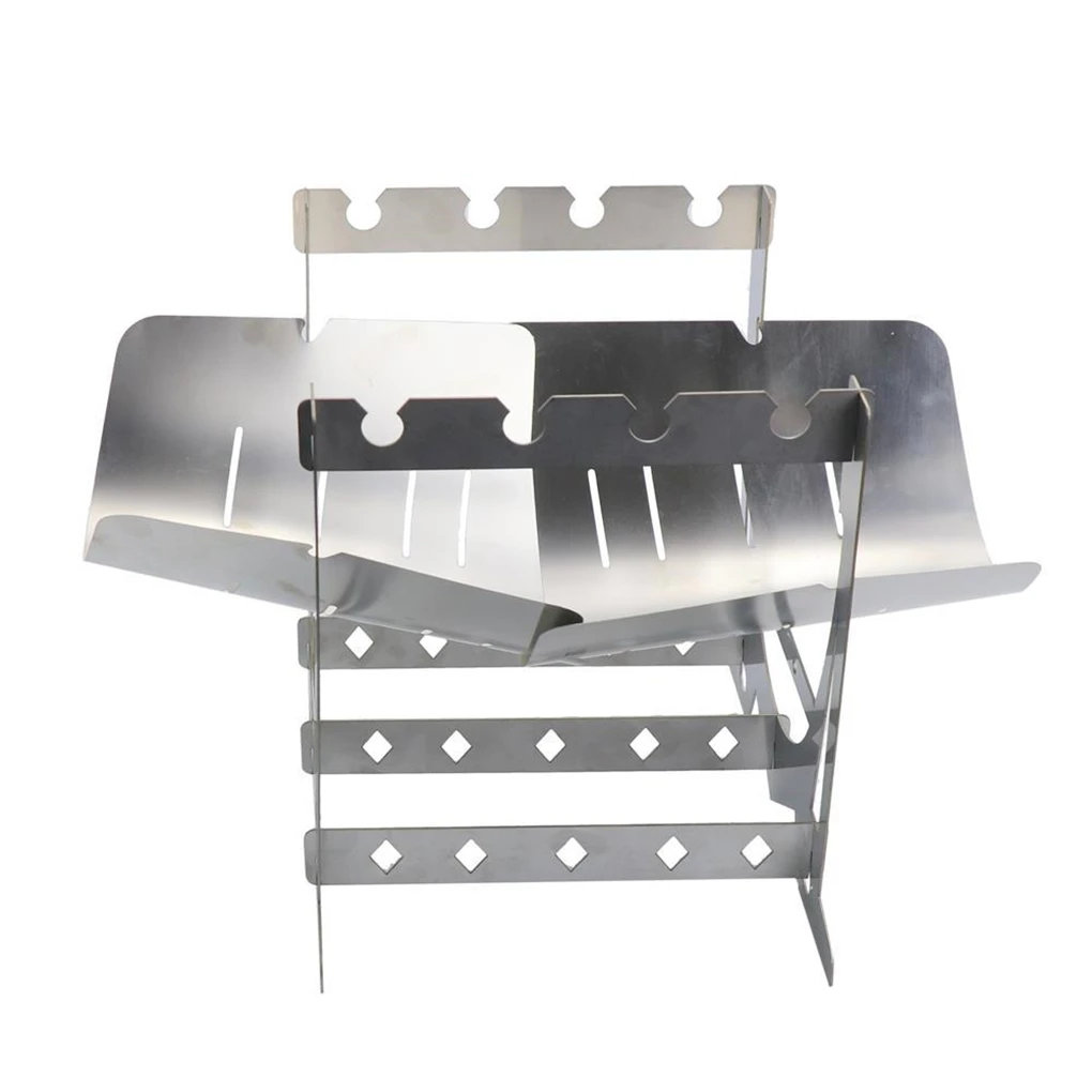 

Portable Wood Burning Stove Camping Backpacking BBQ Grill Backyard Fire Pit Cookware Grilling Rack Equipment Supplies