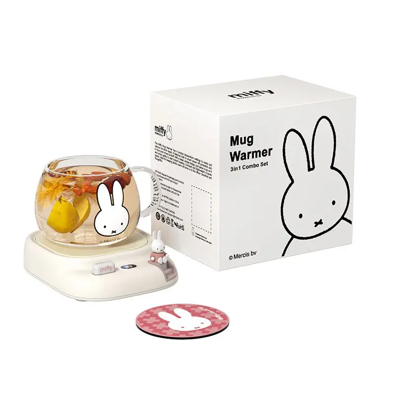 Фото Аниме-подставки для кружек Miffy с подогревом до 55-75 градусов ℃   Умные термостойкие подставки для чашек: милые, кавайные, новые, для офиса №3