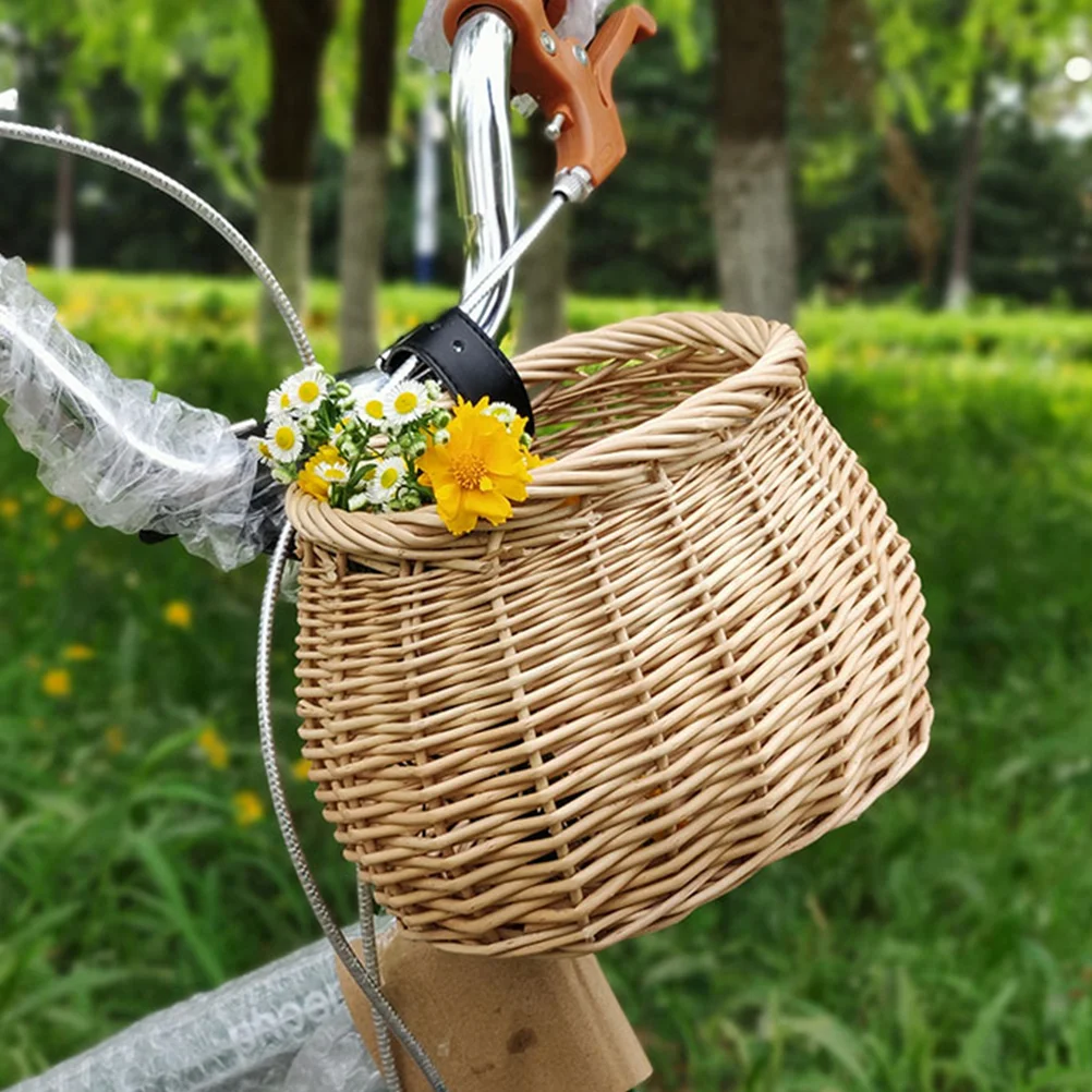 

Basket Bike Front Kids Girls Children Wicker Woven Rattan Mountain Boys Childrens