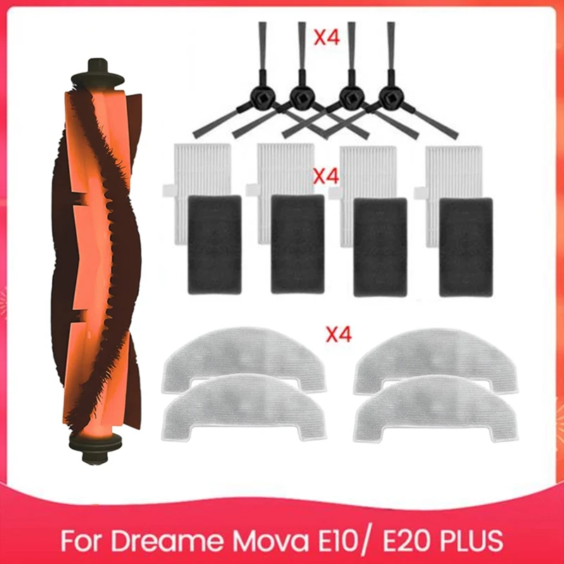 Запасная часть для Dreame Mova E10/E20 PLUS, аксессуары для пылесоса, основная боковая щетка, HEPA-фильтр, накладка для швабры