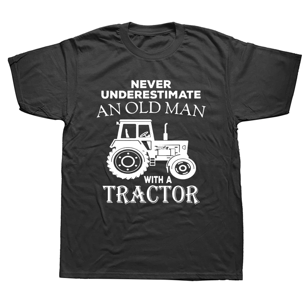 

Farmer Never Underestimate An Old Man With A Tractor Driver T Shirts Graphic Streetwear Short Sleeve Harajuku T-shirt