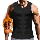 Мужской модный неопреновый жилет-сауна для фитнеса и тренажерного зала, тренировочный жилет на молнии для похудения и потери веса, женский жилет