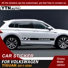 Наклейки на автомобиль, виниловые наклейки на боковую дверь с рисунком в полоску классные наклейки на автомобиль для Volkswagen Tiguan 2017, 2018, 2019, 2020, автоаксессуары