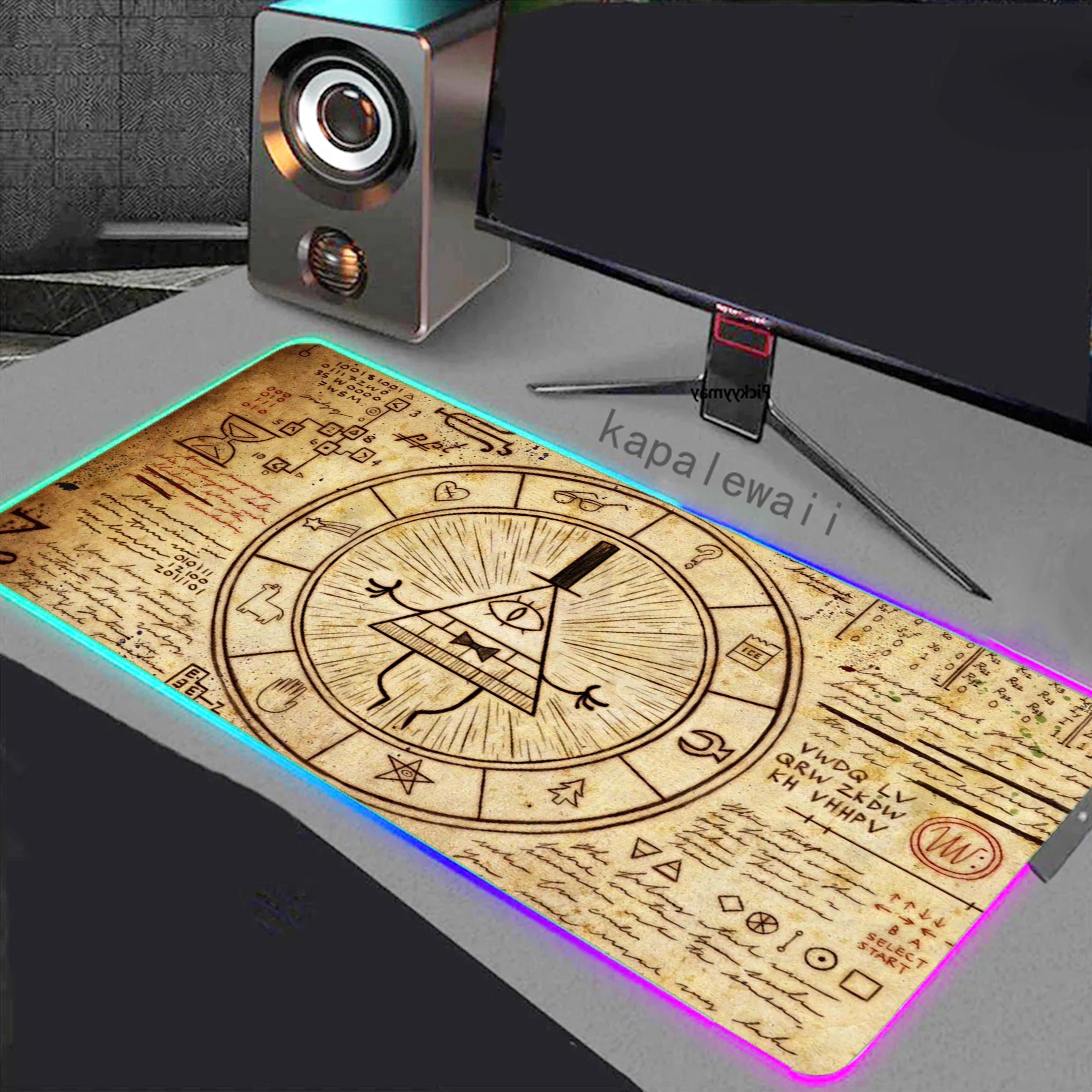 

RGB Gravity Fall Anime Mouse Pad Gamer Computer Mouse Mat Locking Edge Speed Large Mousepad Keyboard Desk Mat Anti-slip Carpet