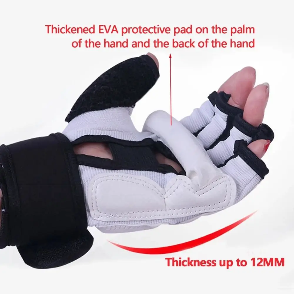 Боксерские перчатки с открытыми пальцами защита ног искусственные