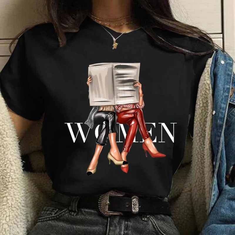 

Fashion Women Print T Shirt Women New Black T Shirt Female Short Sleeve Graphic Tee Tops 90s Ladies Harajuku T-shirts Streetwear