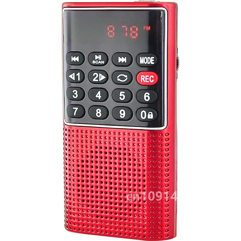 EONKO Super Mini FM-радио L-328 с TF-рекордером перезаряжаемой батареей светодиодным
