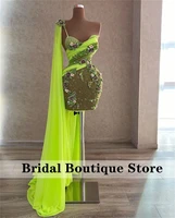luxury mermaid prom dress 2022 beads pearls rhinestone appliques arabic birthday party gowns celebrity dress robe de bal custom