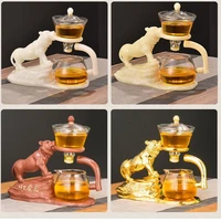 glass tiger tea set heat resistant transparent kung fu teapot household automatic teapot tea making artifact