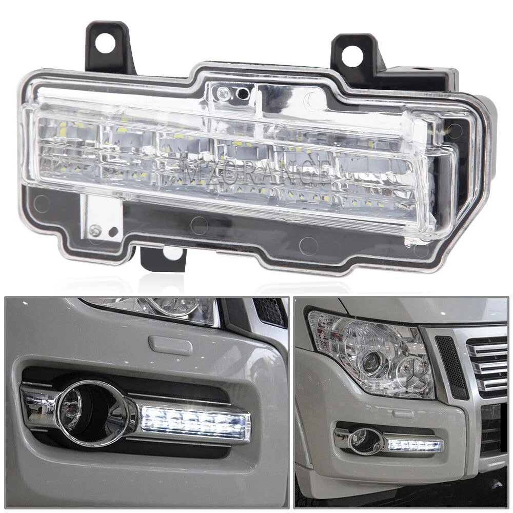 LED DRL Light for Mitsubishi Pajero 2015 2016 2017 2018 2019 2020 Daytime Running Light White Fog Light Headlight Car Accessorie