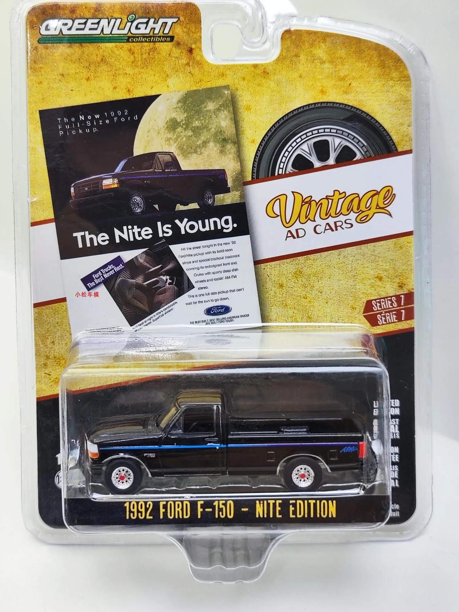 

GreenLight 1/64 Scale Die-Cast Car Toys 1992 Ford F-150 Nite Edition Pickup Truck Diecast Metal Vehicle Model Toy For Boys Kids