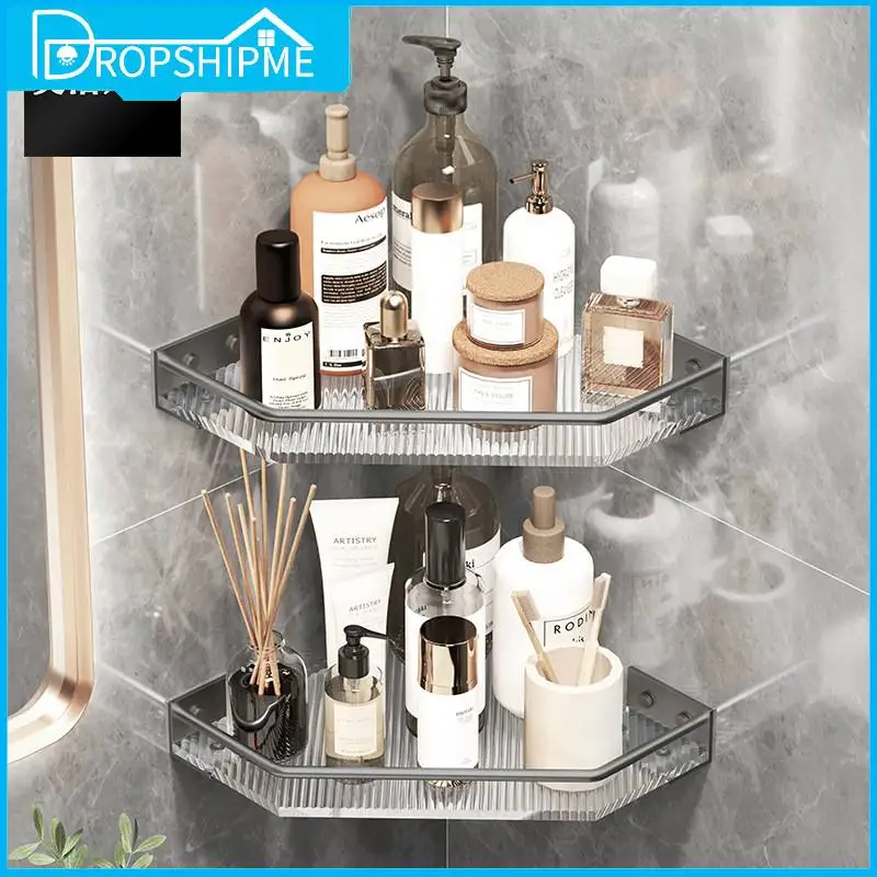 

Прямая поставка, акриловая угловая полка для душа без сверления, хранилище для унитаза, корзина для шампуня, корзина для ванной комнаты