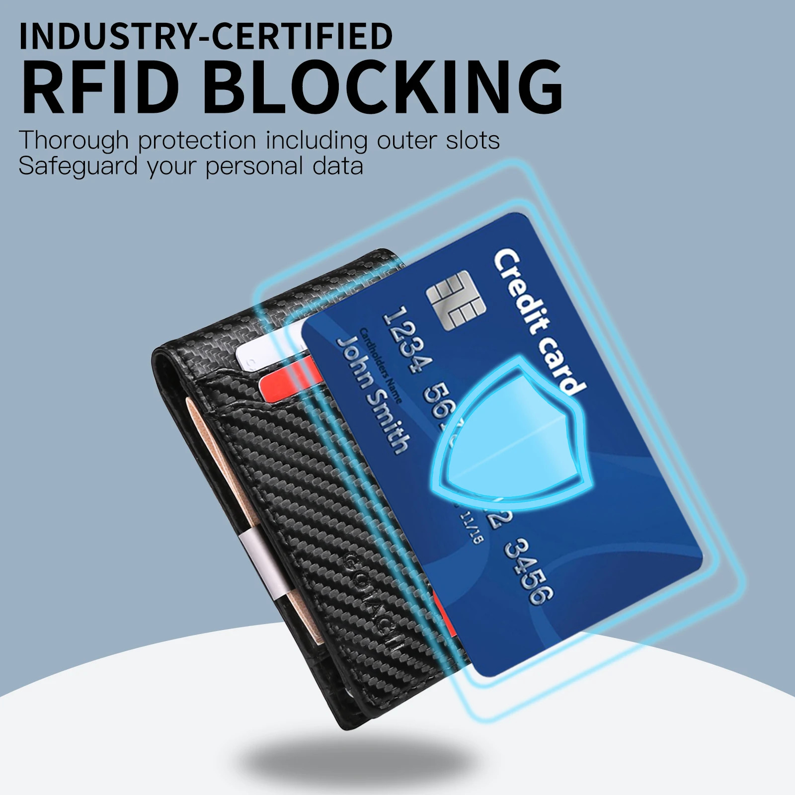 Men Minimalist Slim Card Holder Capacity Ultra Thin Wallet Casual RFID Protector Dollar Clip Money Bag Genuine Leather Wallet