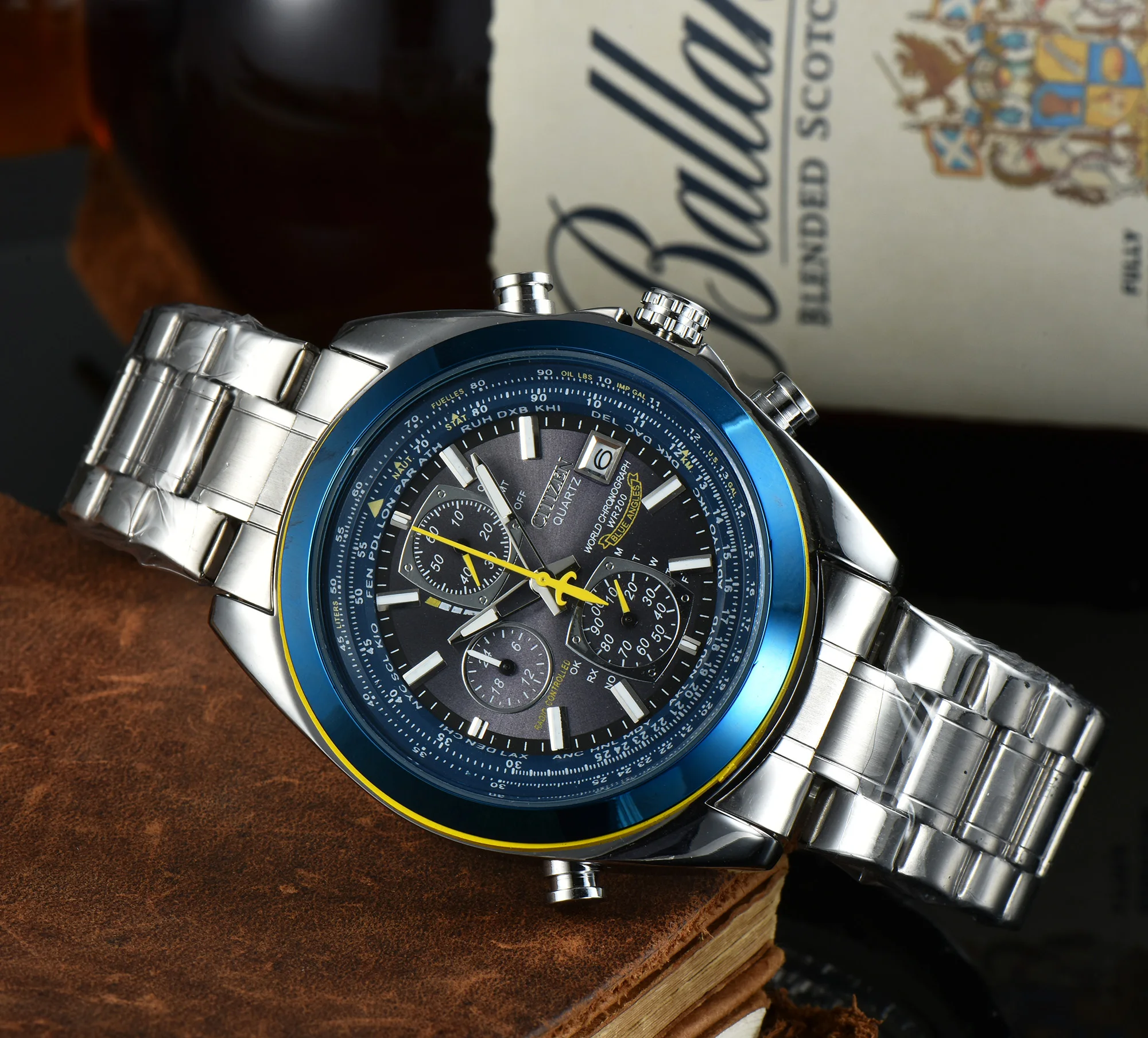 CITIZEN Men's Watch Luxury Fashion Quartz Clock Glow Calendar Waterproof Multifunctional Fancy Round Automatic Watch Stainless S