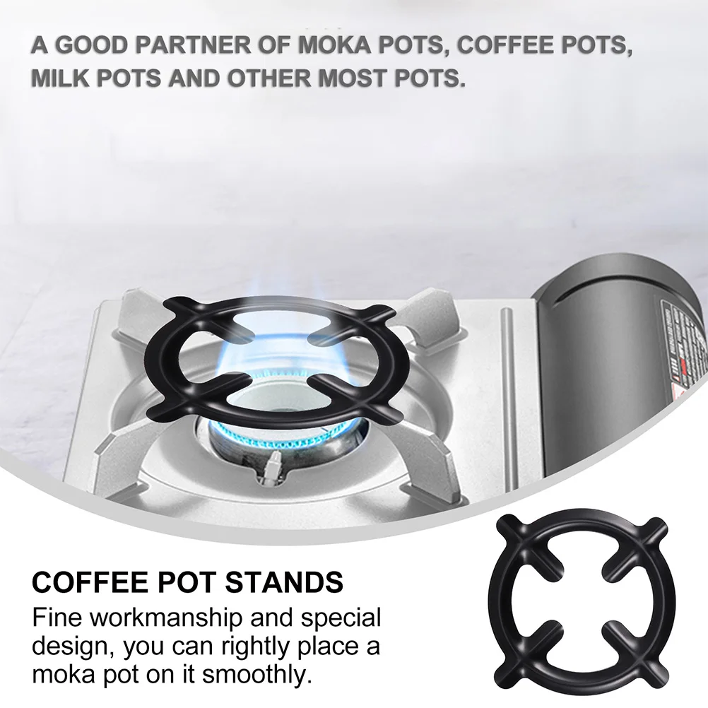 

2Pcs Household Gas Stove Racks Coffee Pot Holders Mocha Pot Holders (Black)