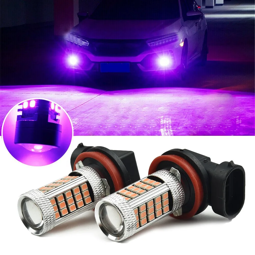 

2Pcs 21SMD H11 H9 H8 LEDs Bulbs Anti Fog Lamp Car Driving Light Auto Front Foglamps Bulb DRL Bulbs Pink Purple