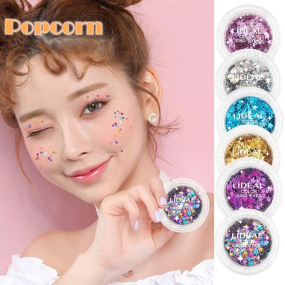 

Facial Eye Highlights Pink Eyeshadow Palette Stage Makeup Kids Sequin Powder Pentagram Diamond Shard Eyeshadow Nail Glitter