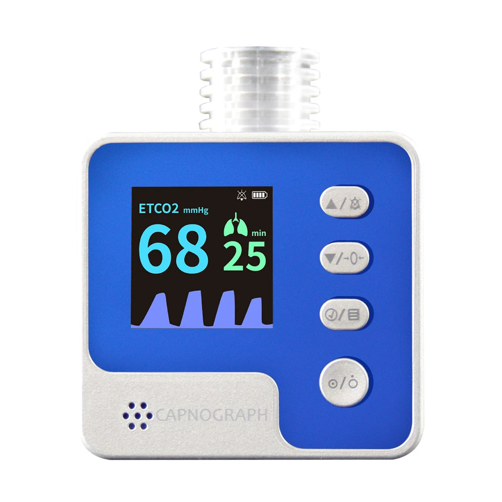 

Portable CA10M Audio-visual Capnograph Monitor End-tidal Respiration Rate ETCO2 Mainstream Testing End-Expiratory CO2 Meter