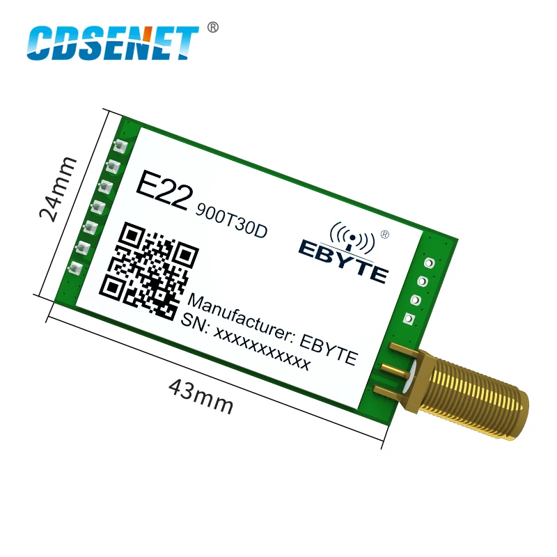 Lora Wireless Module SX1262 RF Chip LoRa Spread Spectrum Automatic Relay Networking Lower Power Consumption E22-900T30D