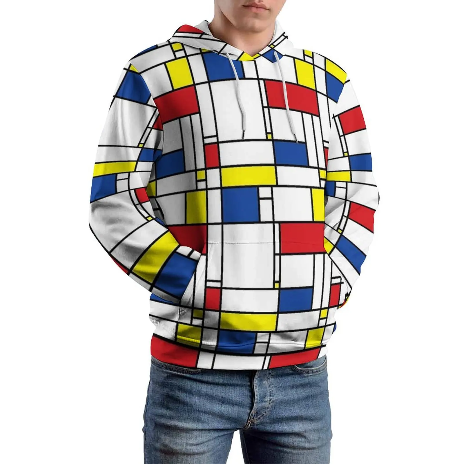 Толстовки с принтом Mondrian длинными рукавами De Stijl современное искусство