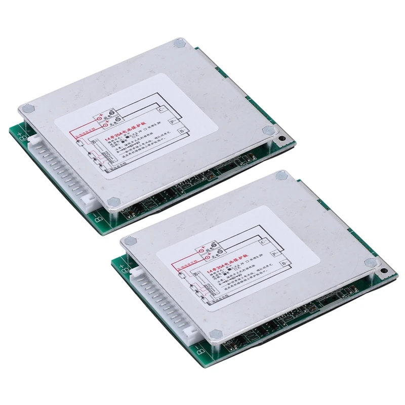 

2X14S 52V 35A Защитная плата литий-ионного аккумулятора BMS PCB плата с балансировкой для электровелосипеда Escooter