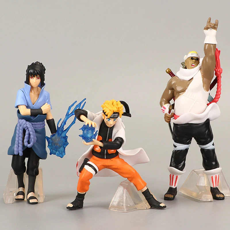 

5Pcs Naruto Anime Shippuden Uchiha Sasuke Hatake Kakashi Namikaze Minato Killer Bee PVC Action Figures Toys Dolls Kid Gift