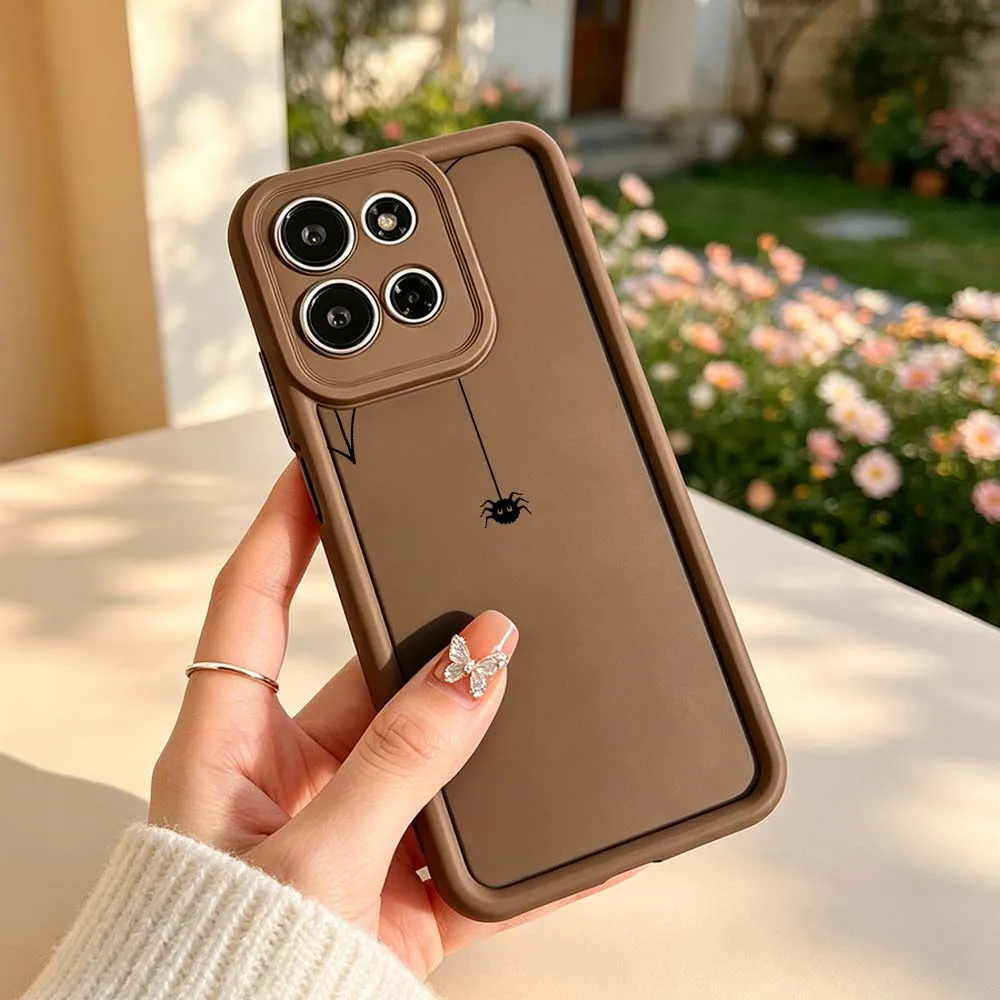 Фото Чехол для телефона с мультяшным черным узором в виде паутины для Motorola G Stylus G86 G86 G84 G75 G73 G72 G56 G24 E15 70 50 30, чехол-накладка с защитой для камеры №4