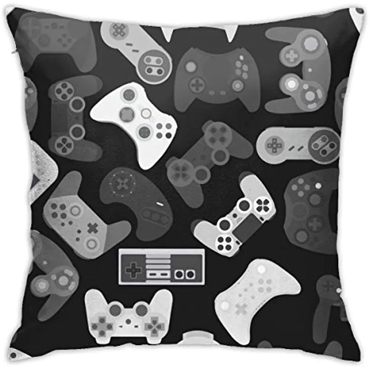

Game Controller Black White Gadgets Throw Pillow Covers Decorative Pillowcase Square Cushion Cases