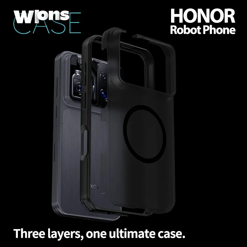 Фото Чехол для HONOR Robot Phone Plus N52 с магнитным креплением, матовый, противоударный, с защитой камеры. №5