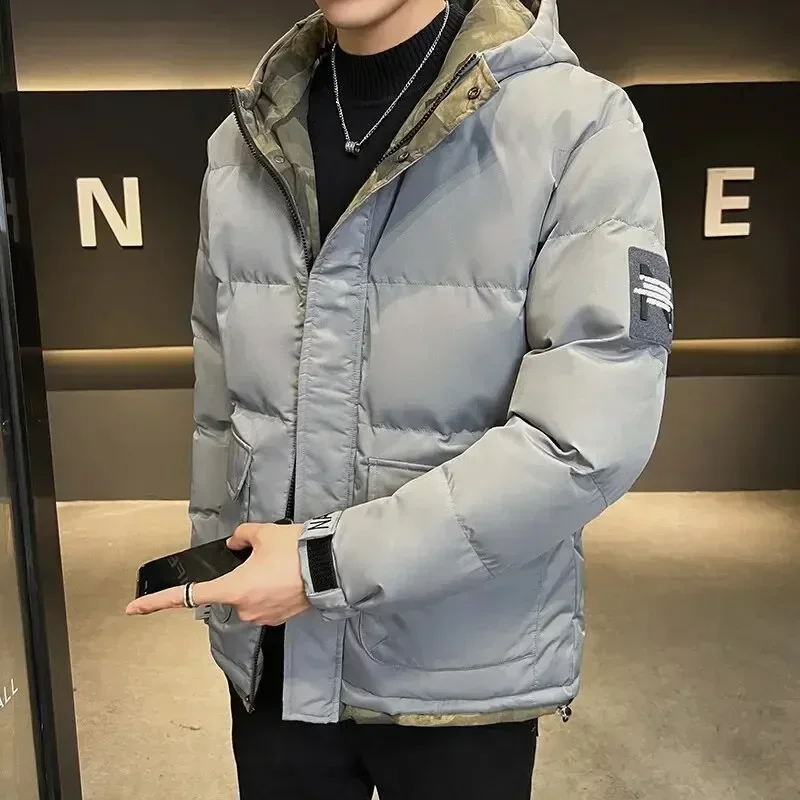 Мужская Утепленная куртка с капюшоном повседневная ветрозащитная теплая