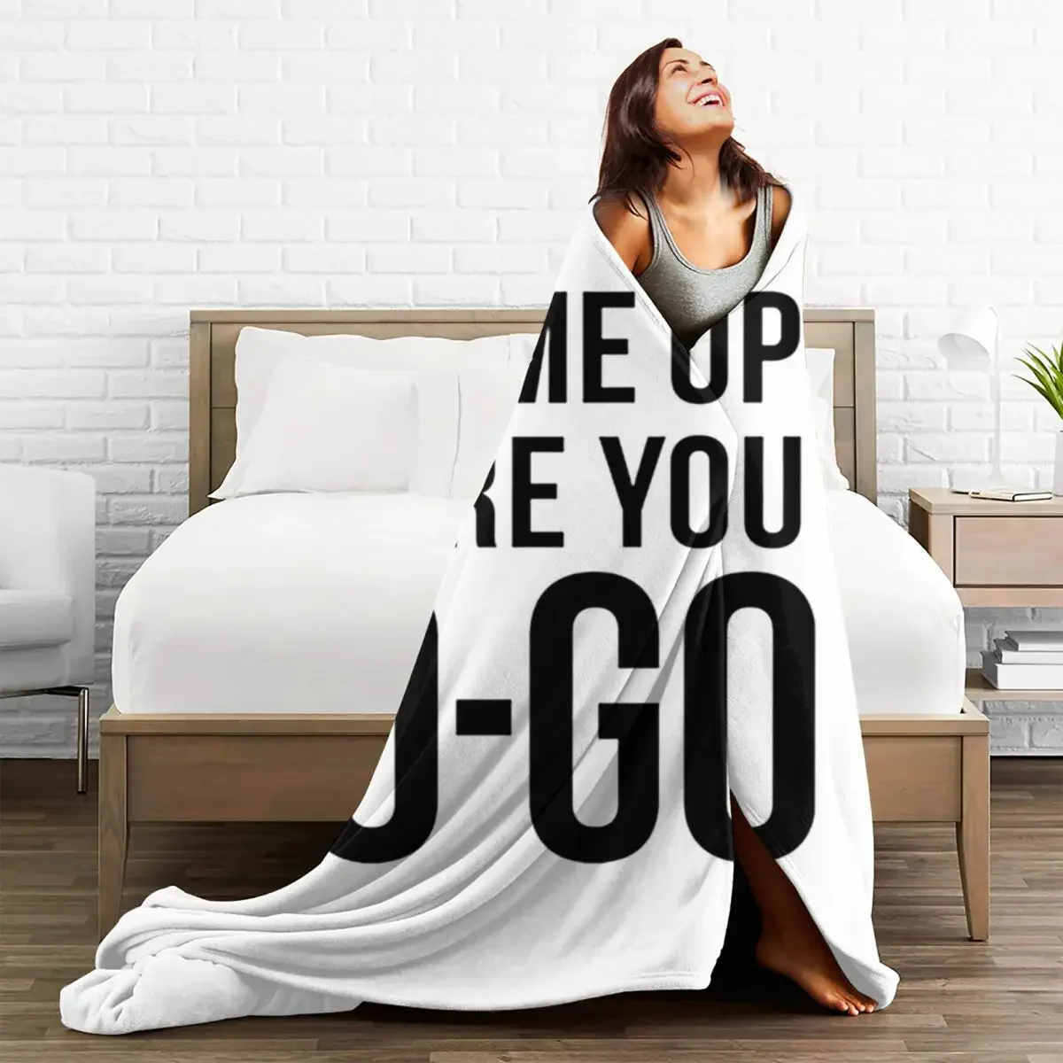 Фото Теплое Мягкое Фланелевое Одеяло «Wake Me Before You Go» Дизайн Графическая Подушка Для Дивана-кровати Путешествие Пикник Дома... №4