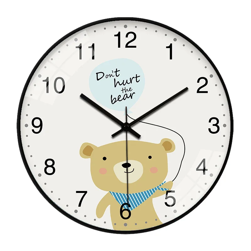 

Милые Мультяшные настенные часы, кварцевые беззвучные роскошные подвесные светильник сы для гостиной, спальни, домашний декор, 30 см