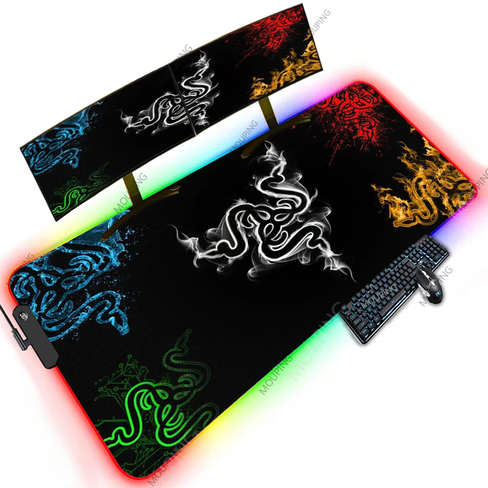 

Razer Minimalist Special Design 1200X600 PC XXXXL Led Rgb Computer Accessories Oversize Mouse Pads Backlit Carpet Gaming Offices