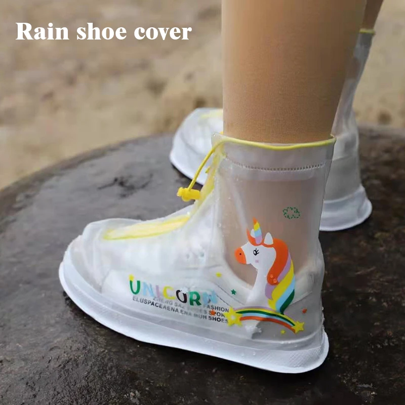 2022 Free Shipping Cute Children Rain Shoe Cover Boys Girls Waterproof Jumpsuit Hooded Cartoon Dinosaur Baby Rainwear and Pants