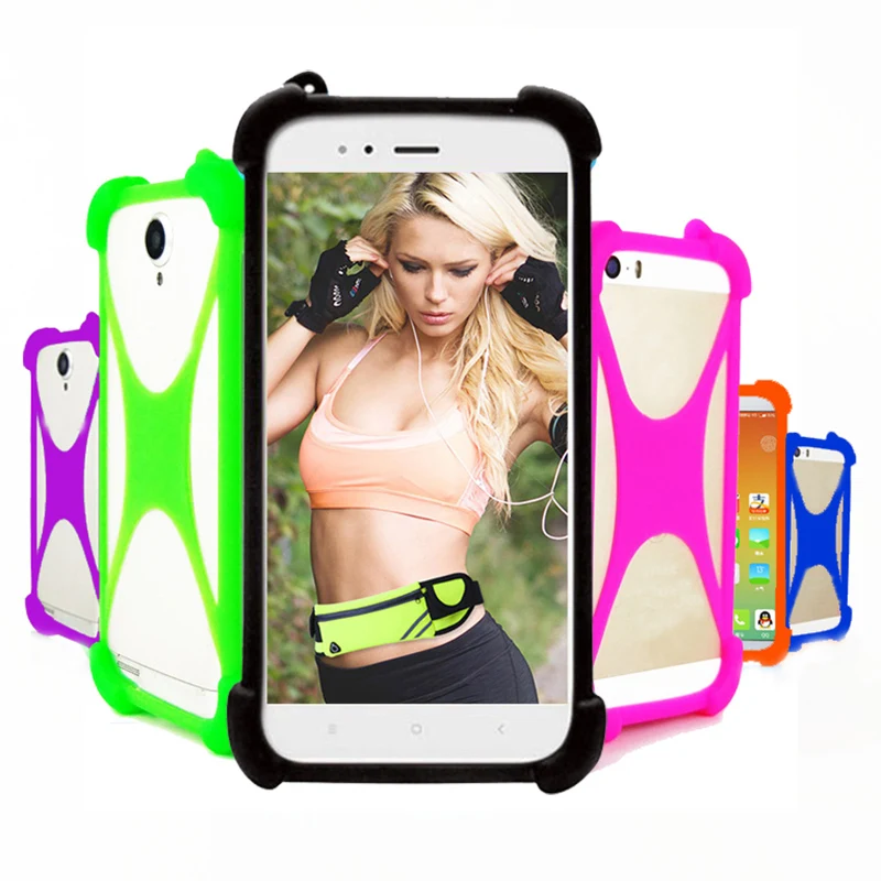 

Universal Phone Case For iPhone Xs Max XR X Elastic Silicone Bumper Cover For Samsung Huawei Xiaomi Phone Size 4'' to 6.5'' Case