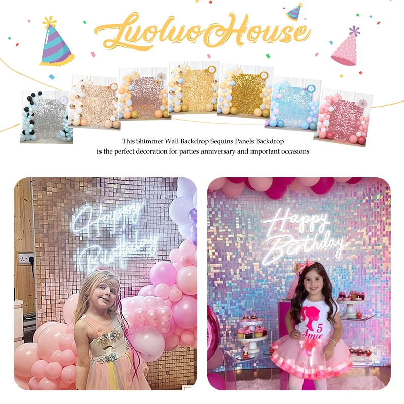 8/12/21 шт. розовые блестящие фоновые панели для свадебной вечеринки задний фон