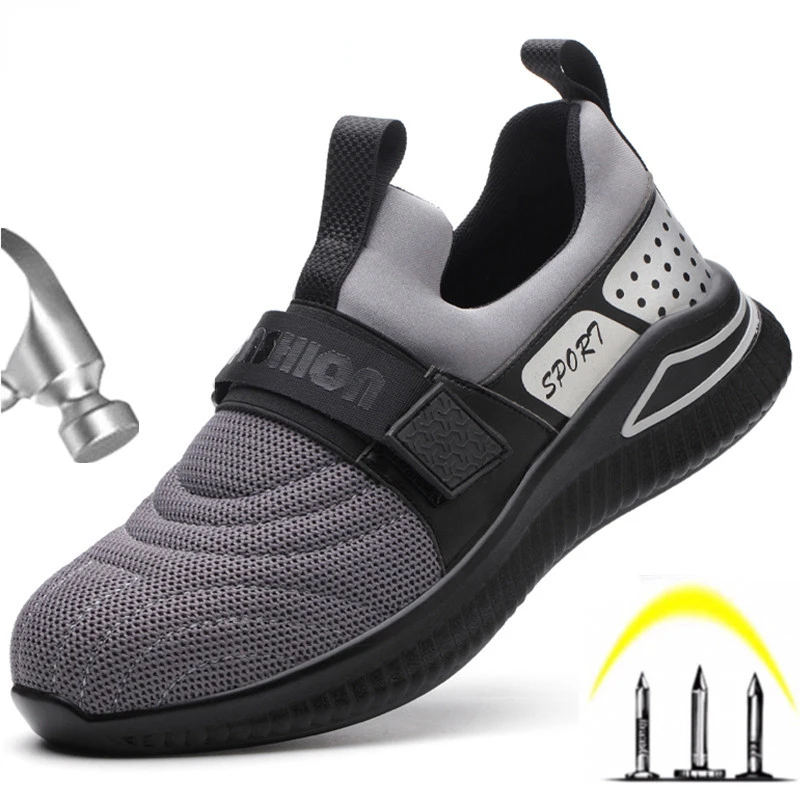 

Dropshipping New Work Safety Shoes Men Indestructible Work Shoes Sneakers Men Steel Toe Shoes Anti-puncture Security Footwear