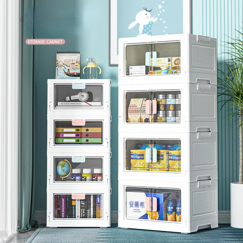 

Шкаф складной прозрачный с двумя дверцами для хранения, прикроватный столик для дома, спальни, хранения одежды, игрушек для всякой всячины, ...