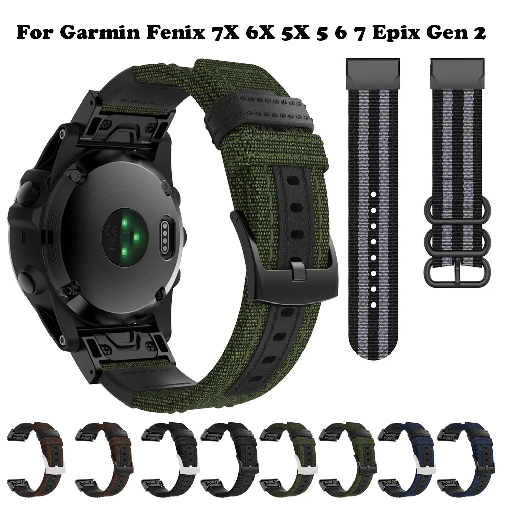 

Quick Release Strap For Garmin Fenix 6 6X Pro 7 7X 5 5X Plus 3 HR 945 Mk2i 22 26mm Braided Nylon Watchband Accessories Bracelet