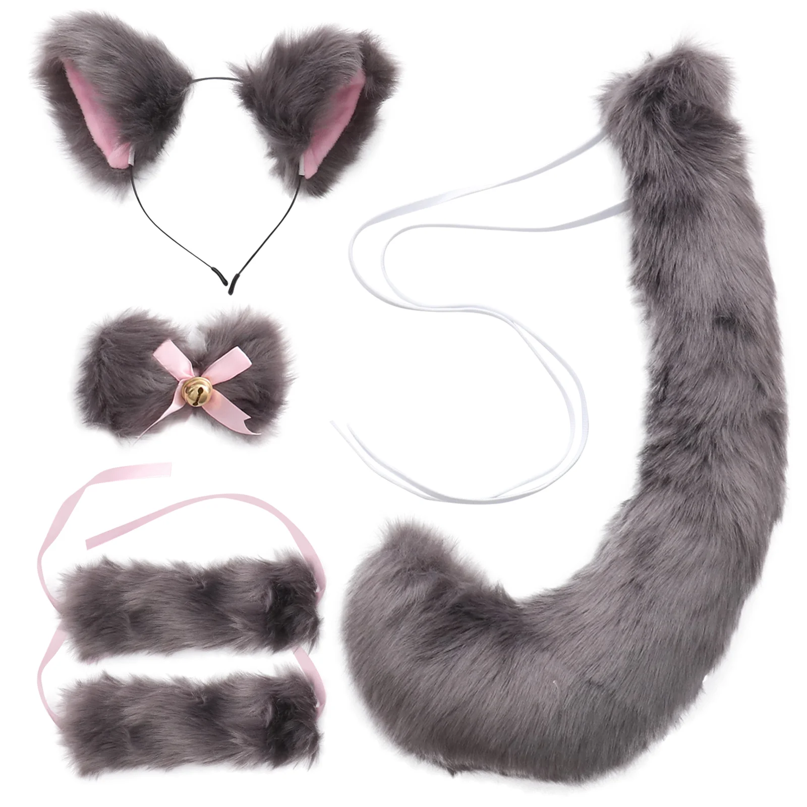 Костюм с лисьими ушками и хвостом принадлежности для косплея лисий хвост