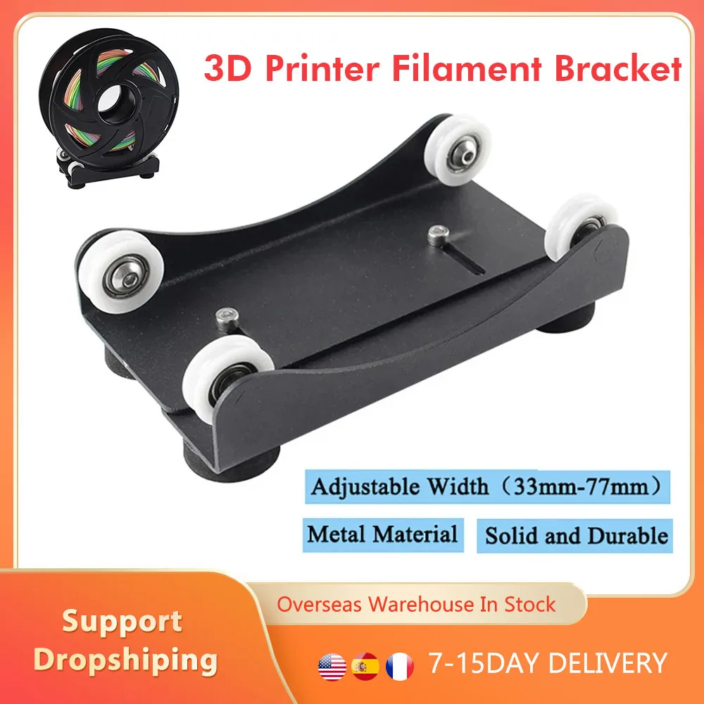 

CREALITY 3D Printing Filament Holder Bearing Design Spool Bracket for Ender-3 CR-10 S Pro 33mm-77mm Adjustable Rack Tray Black