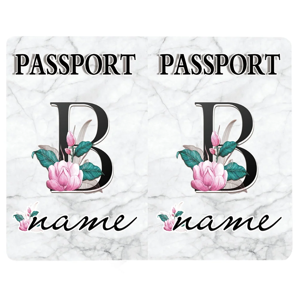 Customize Name Passport Cover Travel Passports Sleeve Covers ID Cred-Card Business Card Holder Personalized 26 Letter Print images - 6