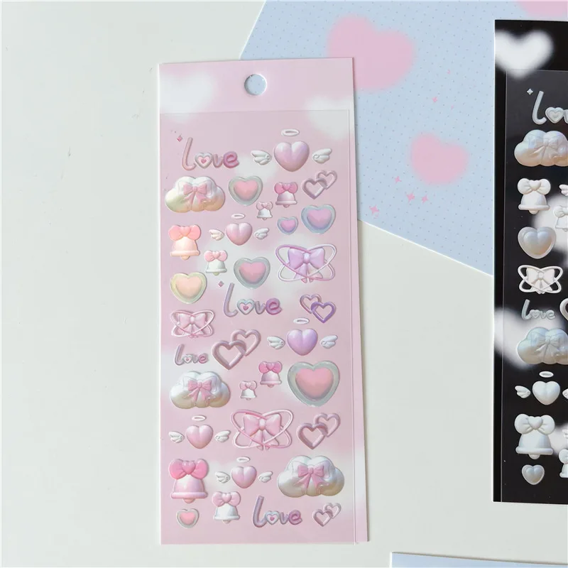 Корейские декоративные стикеры Kawaii Love Heart Bow Bell для рукоделия изготовления