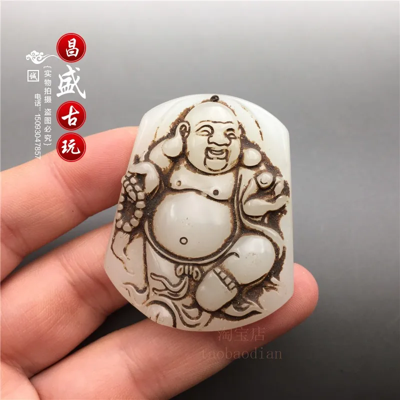 Baojiang артефакты из нефрита высокая внешняя монгольская белая резьба нефрит Будда