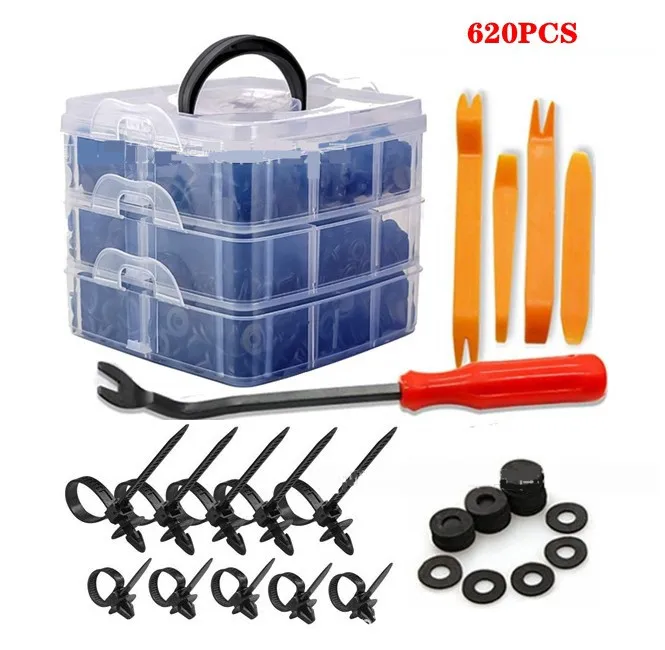 

Car Trim Body Clips Kit 620PCS Rivet Retainer Door Panel Bumper Plastic Fastener