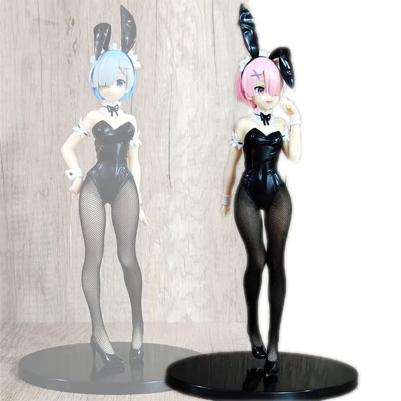

Re:Life In A другой мир от Zero Rem & Ram Black Silk Bunny фигурка из ПВХ Аниме Сексуальная Коллекционная модель кукла игрушка настольное украшение