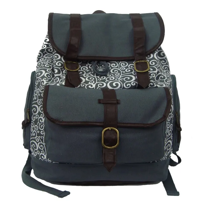 

Canvas Fashion Backpack for Students in Grey, Unisex