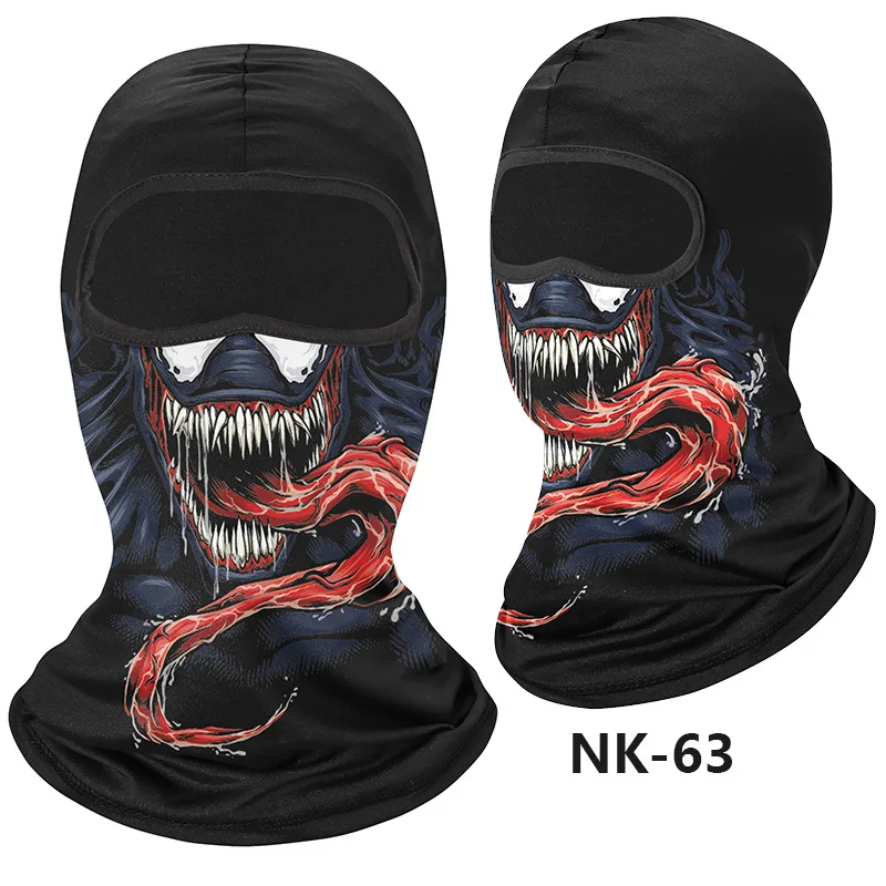 

3D Venom Balaclava Braga Cuello Pasamontañas Ski Mask Full Face Cover Neck Gaiter Hiking Scarf Bandana Bivakmuts Skull бандана