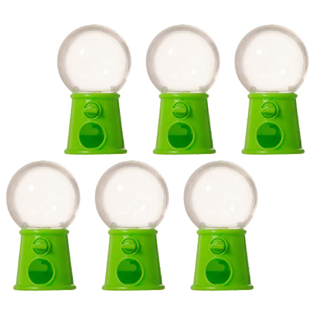 

6 Pcs Plastic Playes Kids Candy Twisting Delicate Gumballs Machine Small Light Green Catcher Child